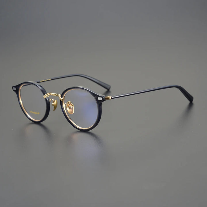 Aimee Unisex Full Rim Round Titanium Acetate Eyeglasses 777040