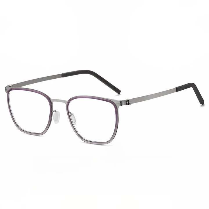 Xbora Unisex Full Rim Square Acetate Stainless Steel Eyeglasses 7908