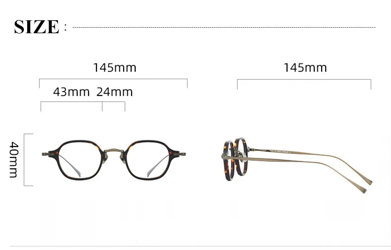 Black Mask Unisex Full Rim Square Titanium Acetate Eyeglasses 396183