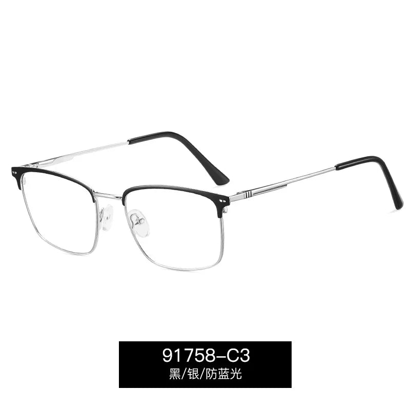 Reven Jate Unisex Full Rim Square Tr 90 Alloy Eyeglasses 391758