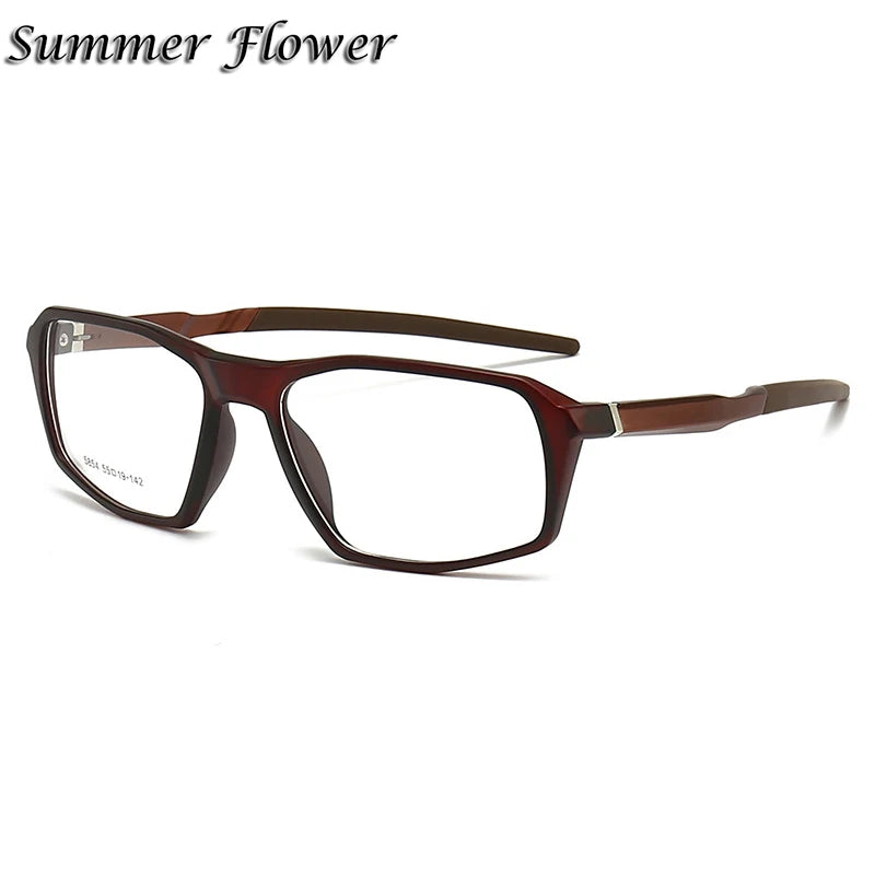 Summer Flower Men's Full Rim Square Tr 90 Aluminum Sport Eyeglasses 85854