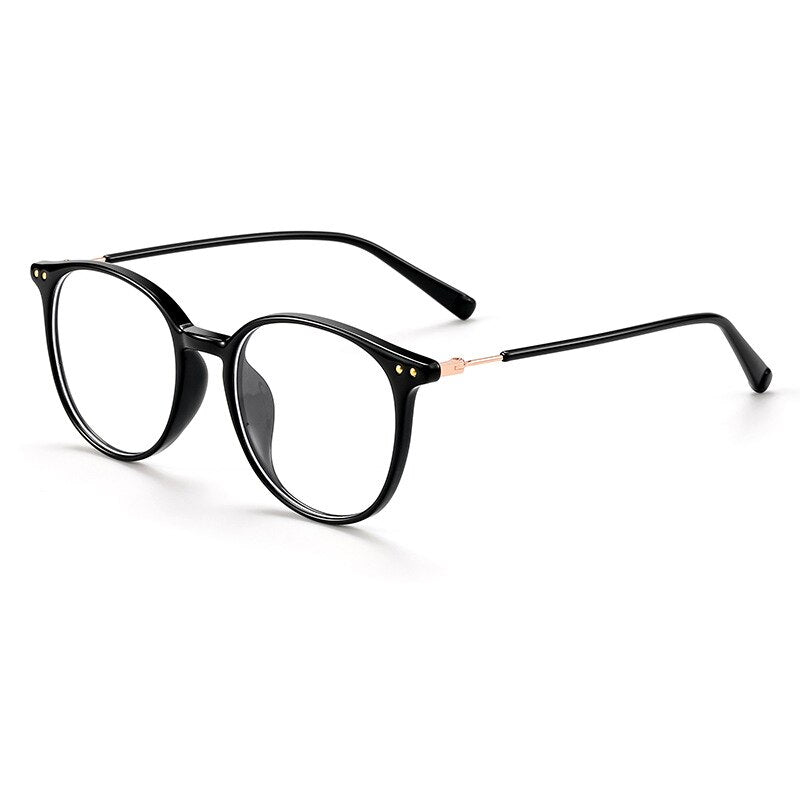 KatKani Unisex Full Rim Square Tr 90 Alloy Eyeglasses 01252 Full Rim KatKani Eyeglasses BlackGold  