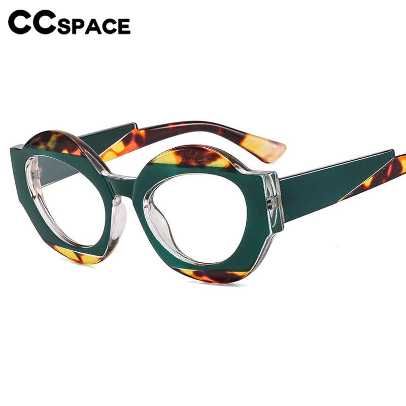 CCspace Unisex Full Rim Oval Resin Eyeglasses 56864 Full Rim CCspace   