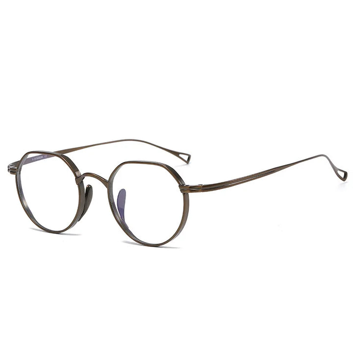 Yimaruili Unisex Full Rim Polygonal Pure Titanium Eyeglasses KMN9916 — view 4 | Yimaruili at FuzWeb