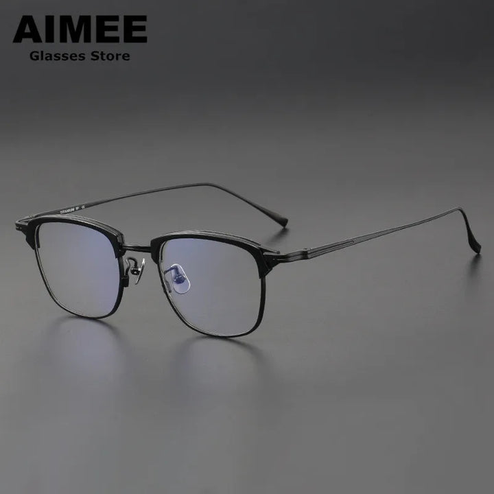 Aimee Unisex Full Rim Big Square Titanium Acetate Eyeglasses 111026 Full Rim Aimee   