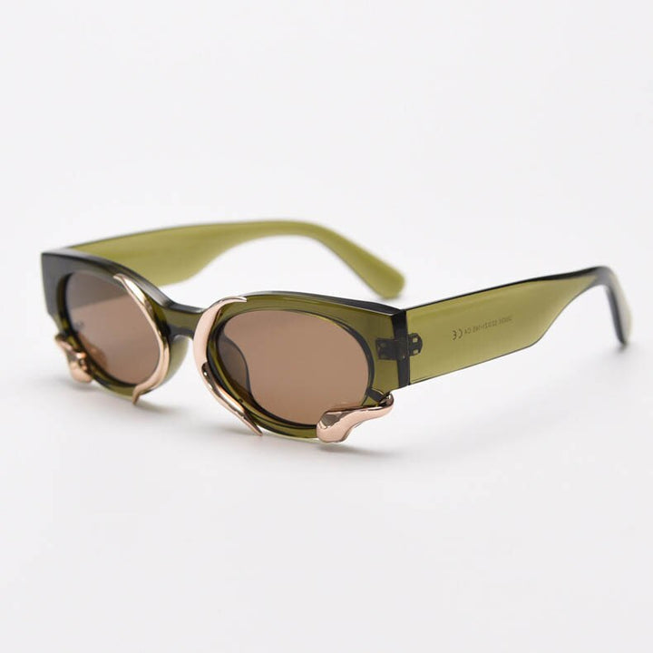 CCSpace Unisex Full Rim Oval Cat Eye Tr 90 Polarized Sunglasses 55797 Sunglasses CCspace Sunglasses Green 55797 