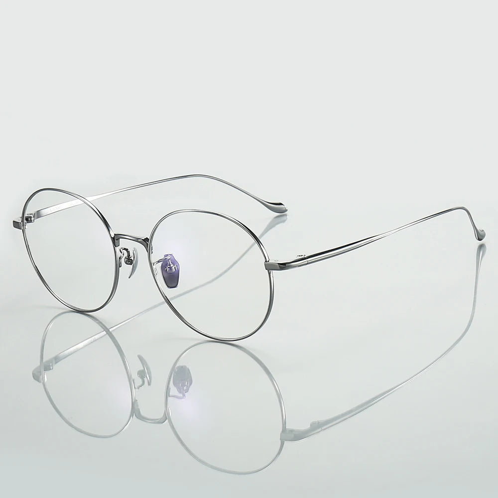 Muzz Unisex Full Rim Oval Round Titanium Eyeglasses 10184