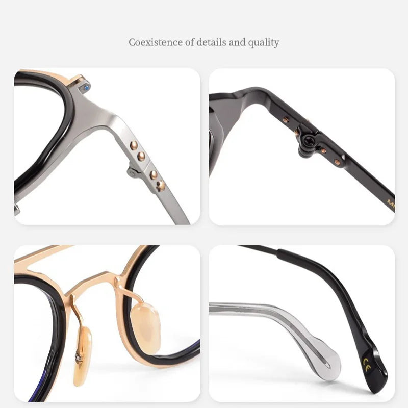 Muzz 0028 unisex round titanium acetate prescription eyeglasses — view 13