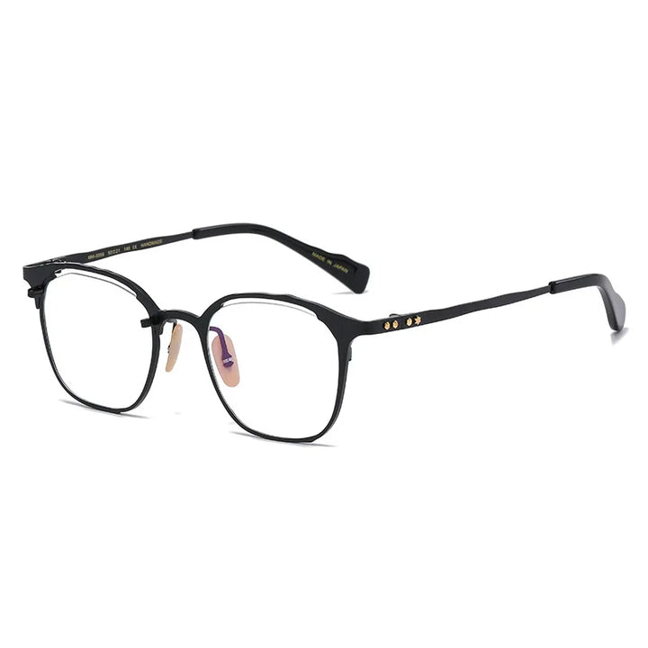 Aimee Unisex Full Rim Square Titanium Eyeglasses 130056 Full Rim Aimee Black  