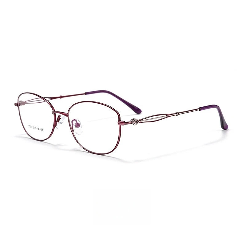 Yimaruili Women's Full Rim Oval Cat Eye Alloy Eyeglasses 85301