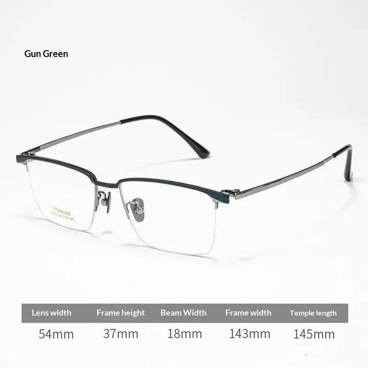 Aror Full Rim 107300 Professional Men’s Screwless Titanium Square Frames FuzWeb