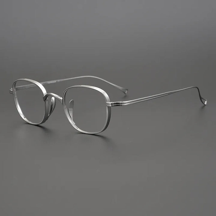 Aimee Unisex Full Rim Square Titanium Eyeglasses 1112114 Full Rim Aimee Silver  