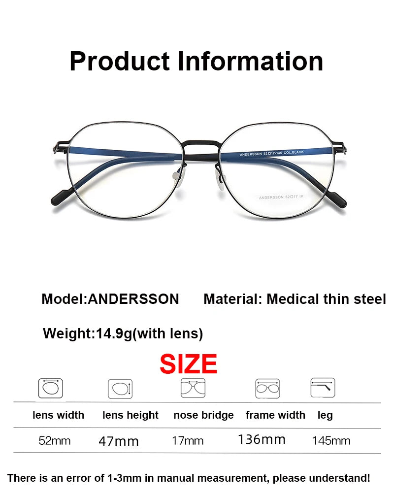 Aimee Women's Full Rim Flat Top Oval Stainless Steel  Eyeglasses 13647