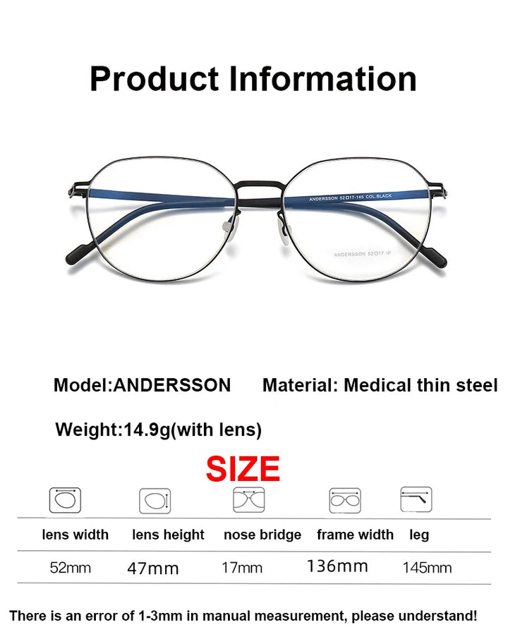 Aimee Women's Full Rim Flat Top Oval Stainless Steel  Eyeglasses 13647