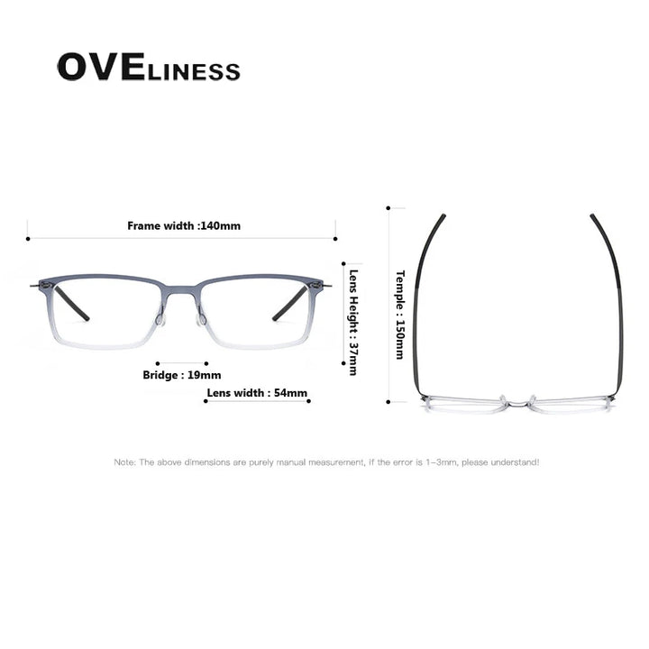 Oveliness Unisex Full Rim Square Acetate Titanium Eyeglasses 396528