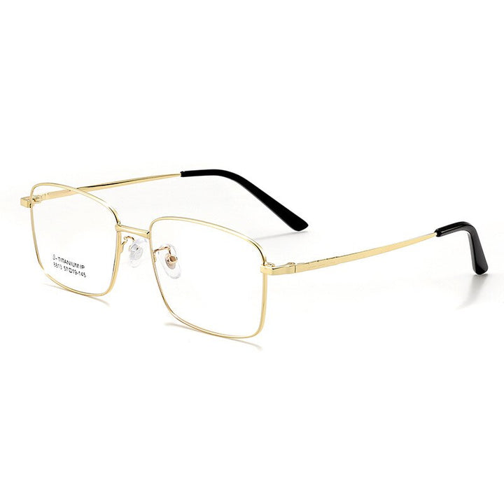 KatKani Unisex Full Rim Square Alloy Eyeglasses 8813 Full Rim KatKani Eyeglasses Gold  