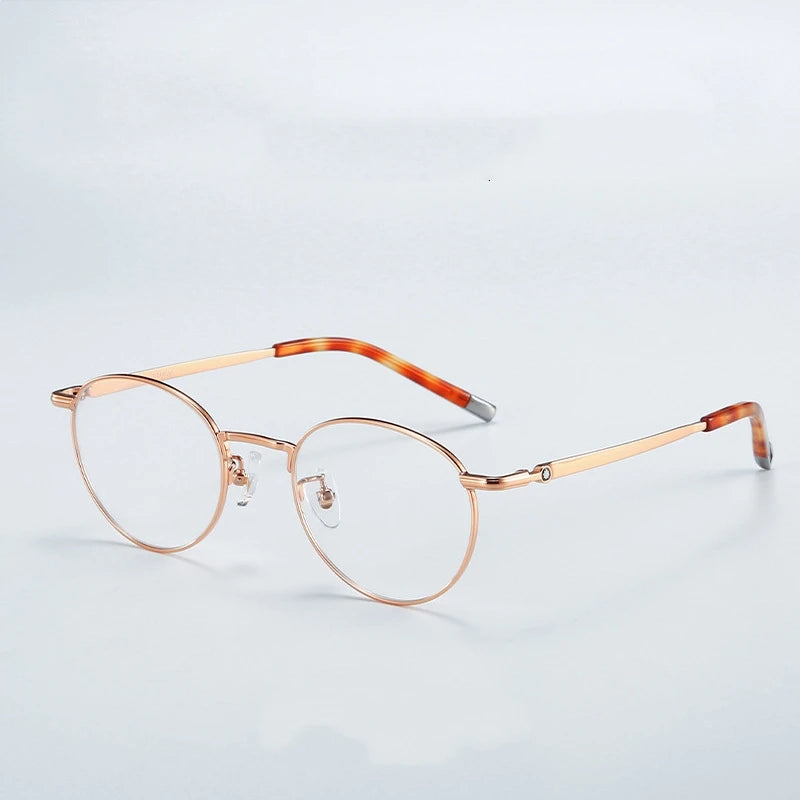 Yimaruili Women's Full Rim Round Titanium Acetate Eyeglasses 905277