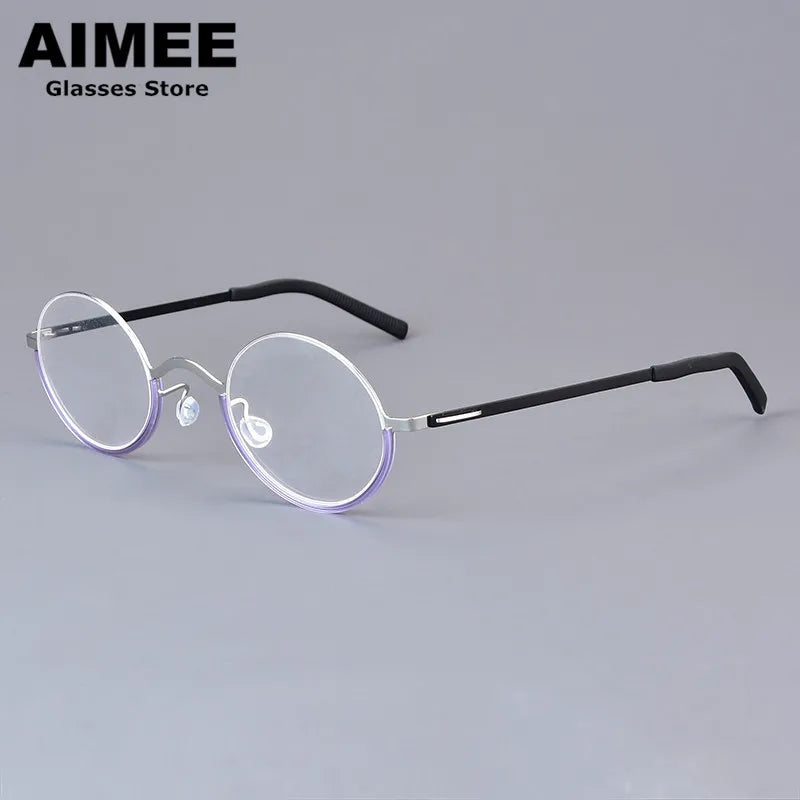 Aimee Women's Full Rim Oval Screwless Titanium Eyeglasses 198801