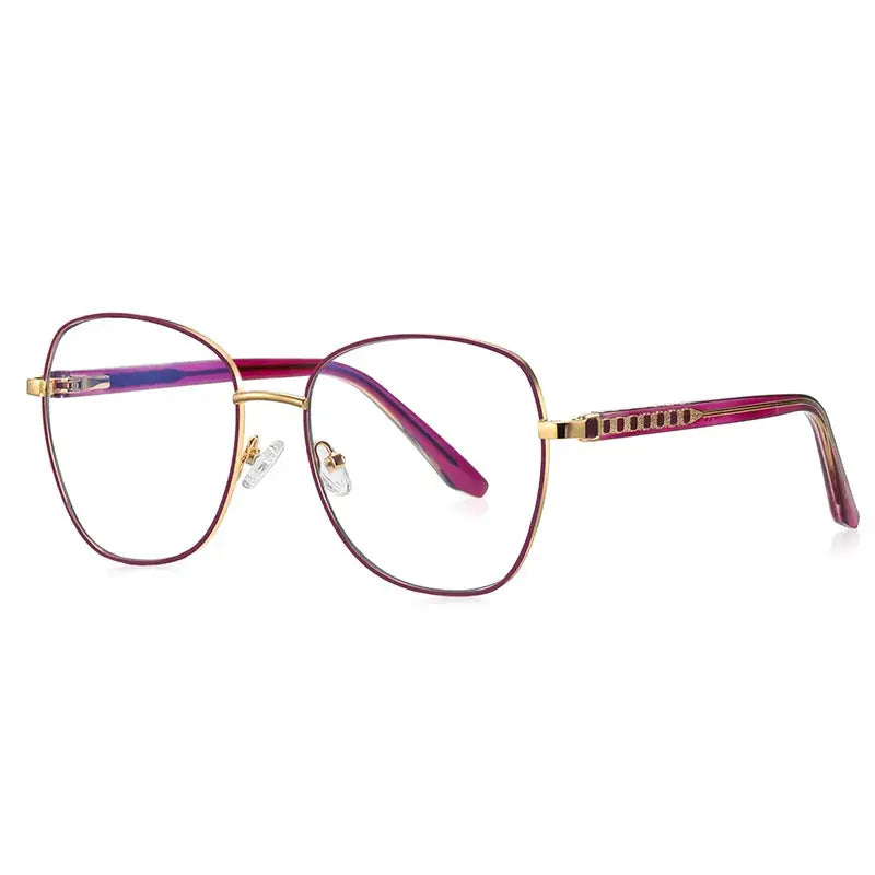 Vicky Unisex Full Rim Large Butterfly Stainless Steel Reading Glasses 3063 — view 2 | Vicky at FuzWeb