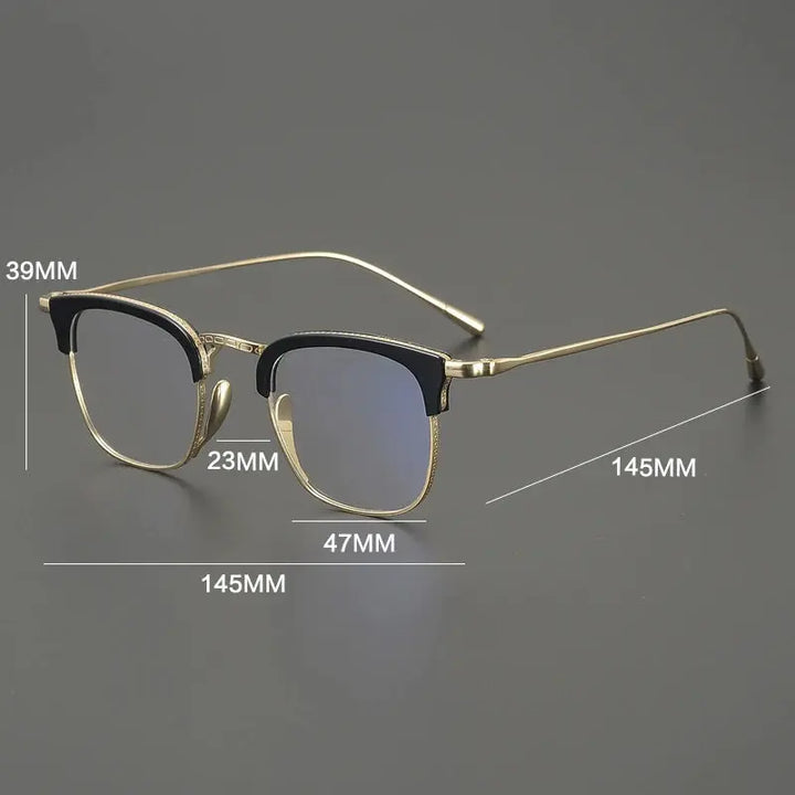 Gatenac Mens Full Rim Square Titanium Acetate Eyeglasses 611126 — view 2 | Gatenac at FuzWeb