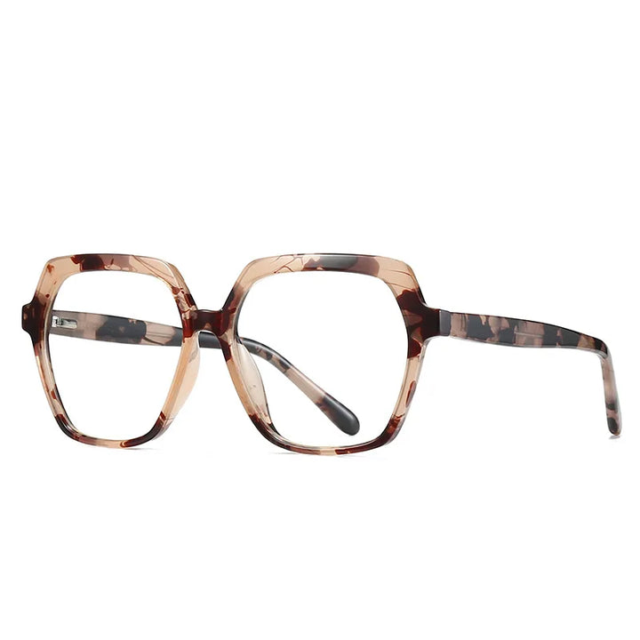 Zirosat Unisex Full Rim Square Polygon Tr 90 Alloy Eyeglasses 52018