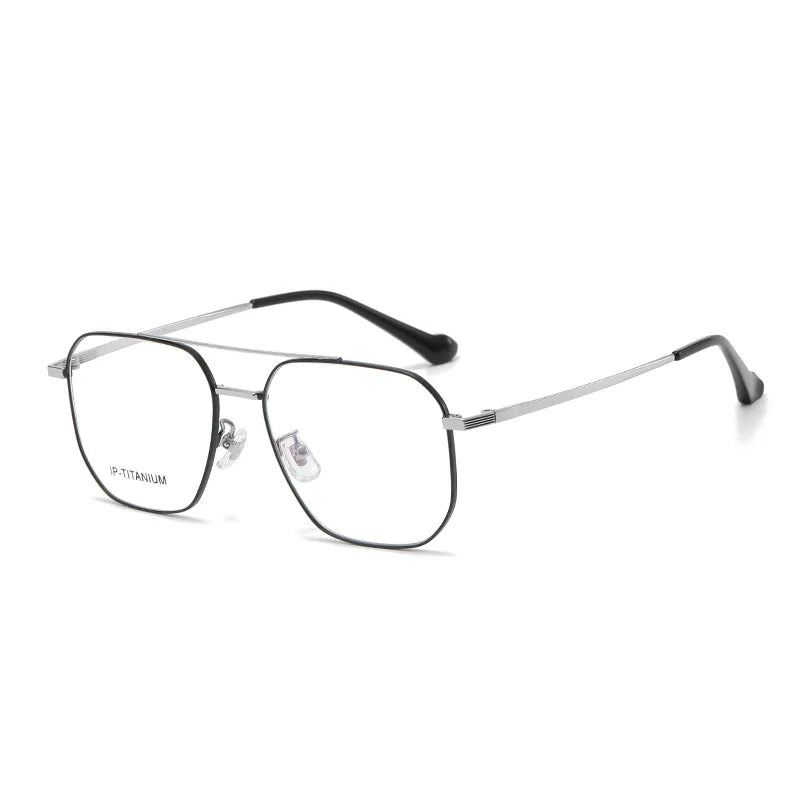Yimaruili Unisex Full Rim Square Double Bridge Alloy Eyeglasses 98434