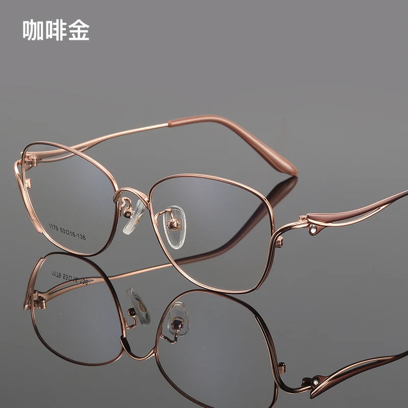 Bclear Women's Full Rim Square Cat Eye Alloy Eyeglasses 61179