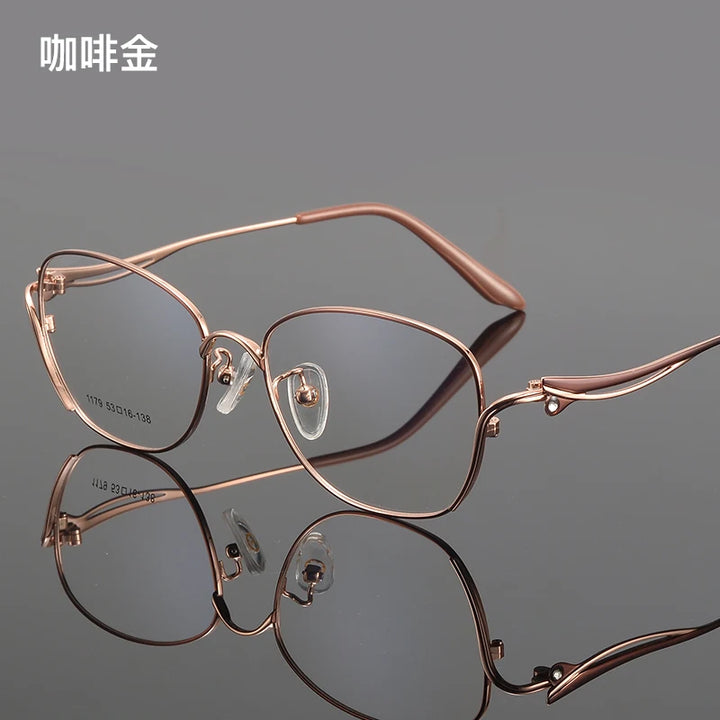 Bclear Women's Full Rim Square Cat Eye Alloy Eyeglasses 61179