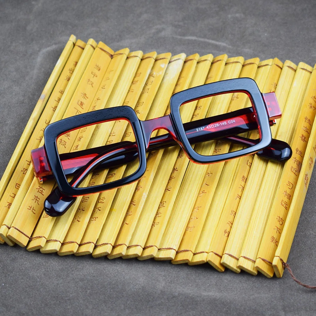 Hewei Unisex Full Rim Square Thick Acetate Eyeglasses 921879
