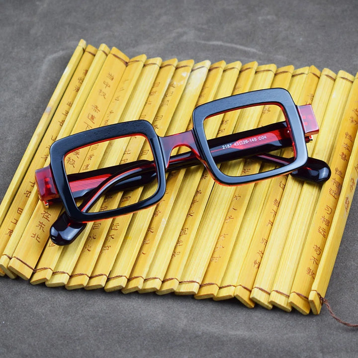 Hewei Unisex Full Rim Square Thick Acetate Eyeglasses 921879