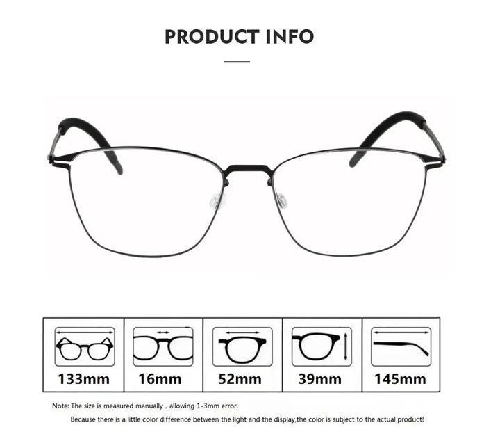 Bobbie 406700 Womens 133mm Titanium Full Rim Square Oval Frames — view 2 | Bobbie at FuzWeb