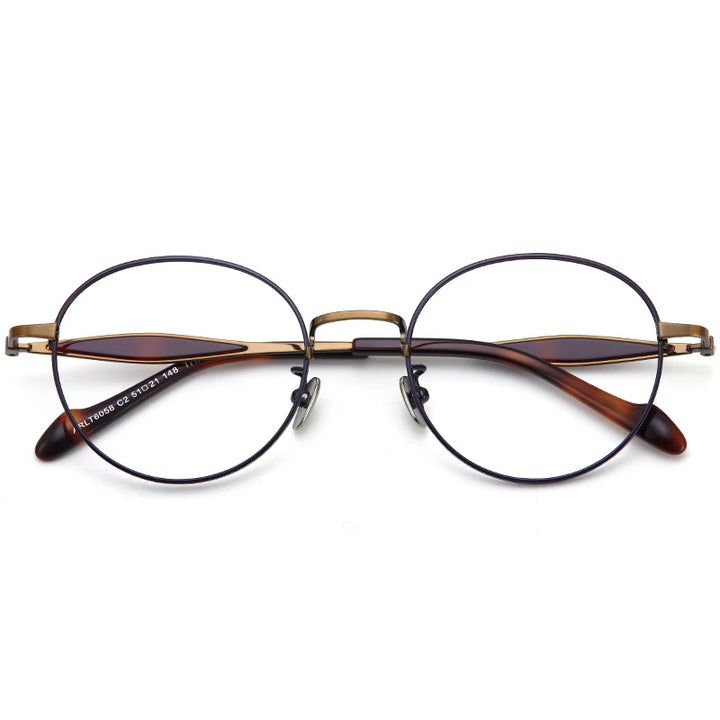 Muzz Unisex Full Rim Oval Round Titanium Eyeglasses 60584