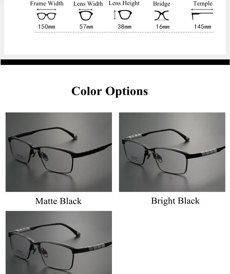 Chashma Ochki Unisex Full Rim Big Square Titanium Eyeglasses 270364