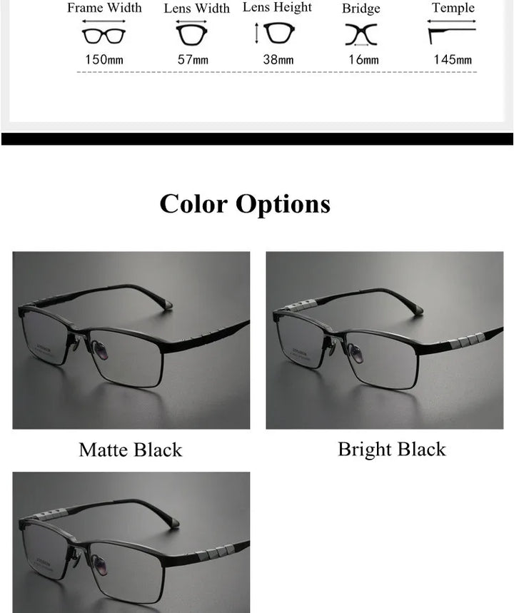 Chashma Ochki Unisex Full Rim Big Square Titanium Eyeglasses 270364