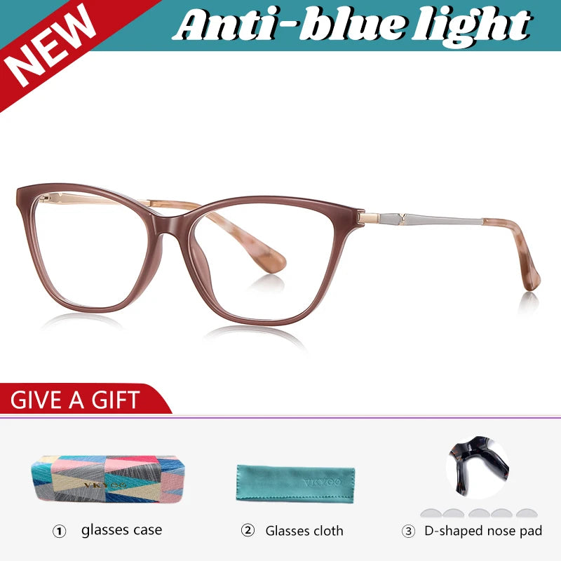 Vicky Women's Full Rim Square Cat Eye Tr 90 Alloy Reading Glasses 77232
