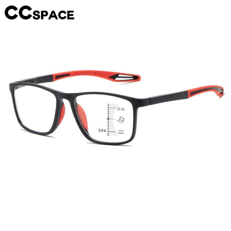 CCSpace Unisex Full Rim Square Tr 90 Titanium Hyperopic Reading Glasses 56749 Reading Glasses CCspace   