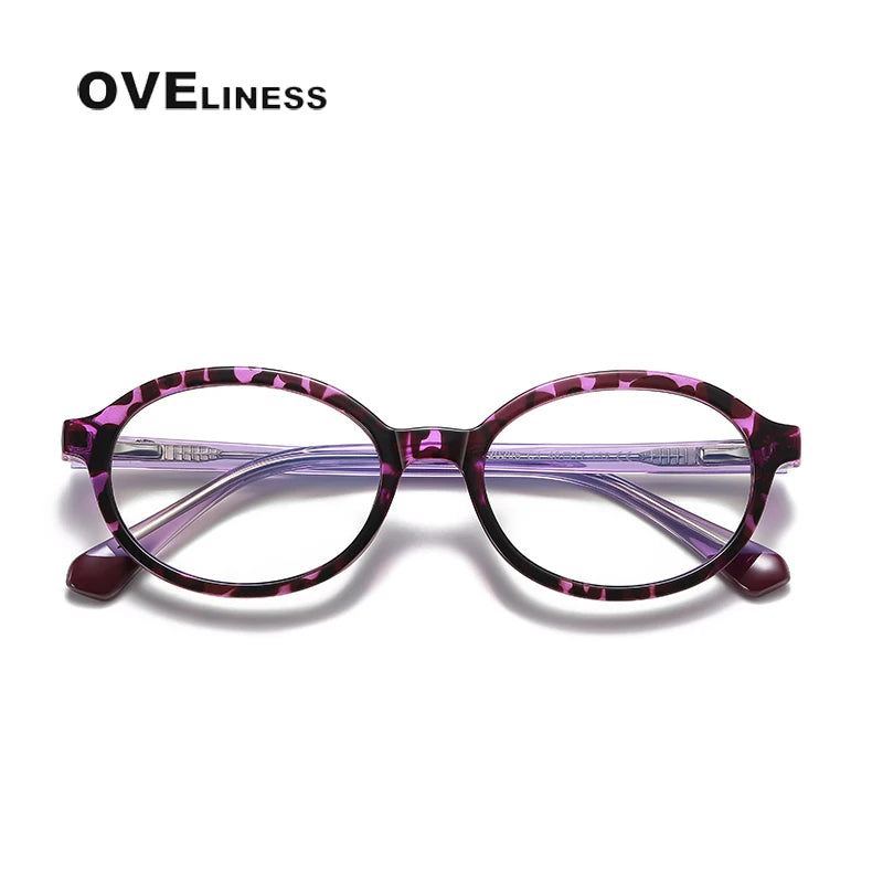 Oveliness Youth Unisex Full Rim Oval Tr 90 Titanium Eyeglasses 20205 Full Rim Oveliness purple  