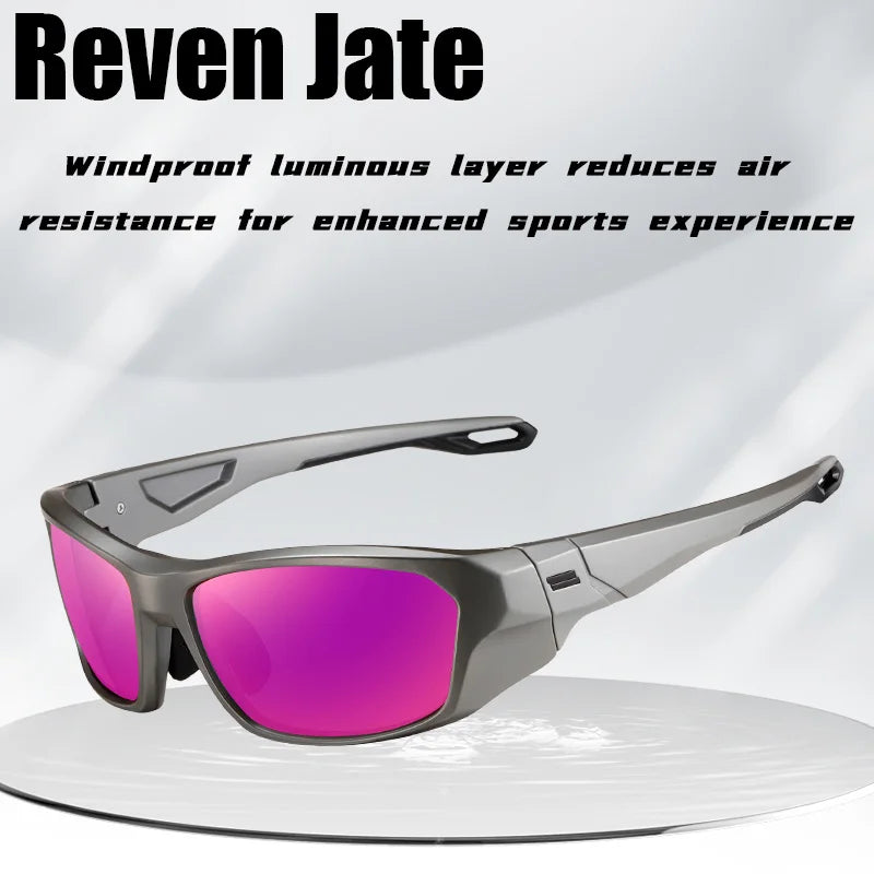 Reven Jate Men's Full Rim Goggle Square Tr 90 Alloy Sunglasses 518201