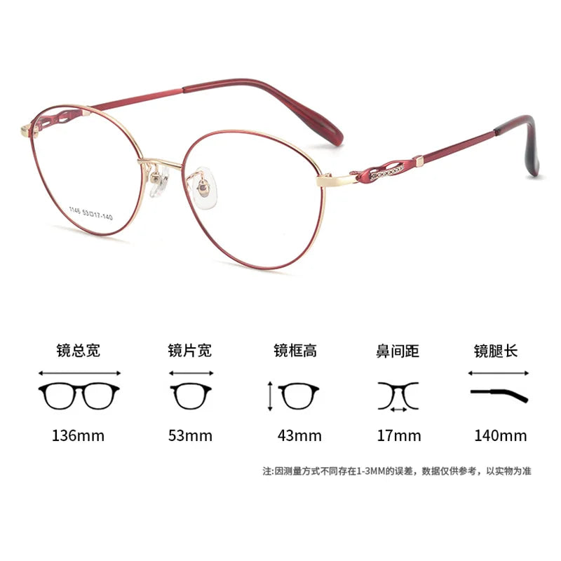 Reven Jate Women's Full Rim Oval Square Alloy Eyeglasses 661146