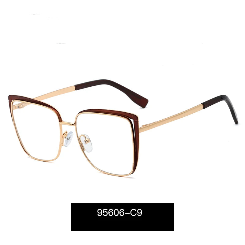Handoer Women's Full Rim Square Cat Eye Tr 90 Alloy Eyeglasses 795606