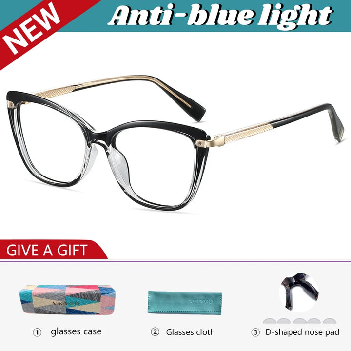 Vicky Women's Full Rim Butterfly Tr 90 Alloy Reading Glasses 582007