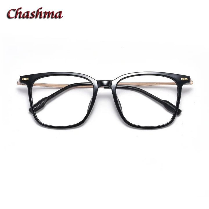 Chashma Ochki Unisex Full Rim Square Tr 90 Eyeglasses 3020 Full Rim Chashma Ochki Black Gold  