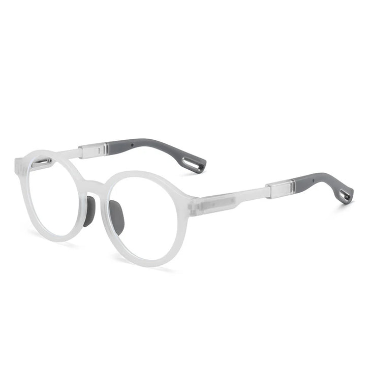 KatKani Unisex Children's Full Rim Round Tr 90 Eyeglasses J201 Full Rim KatKani Eyeglasses White  