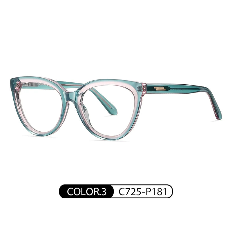 Gmei Women's Full Rim Oval Cat Eye Acetate Eyeglasses 18818