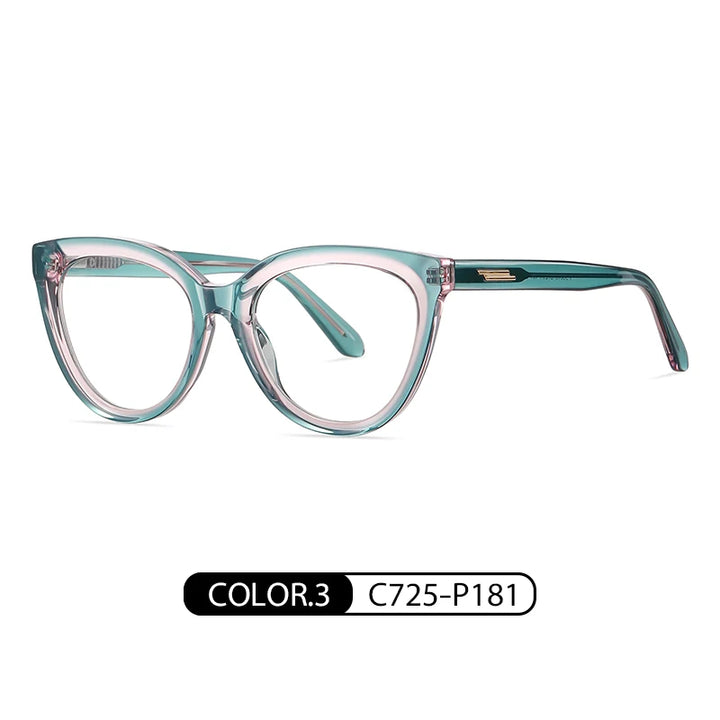 Gmei Women's Full Rim Oval Cat Eye Acetate Eyeglasses 18818