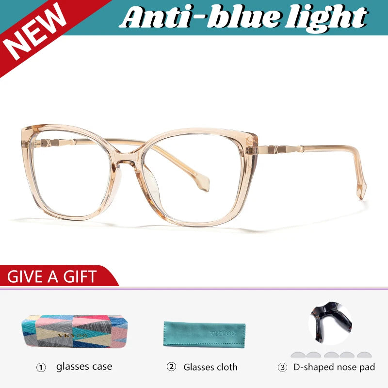 Vicky Women's Full Rim Cat Eye Tr 90 Alloy Reading Glasses 327004