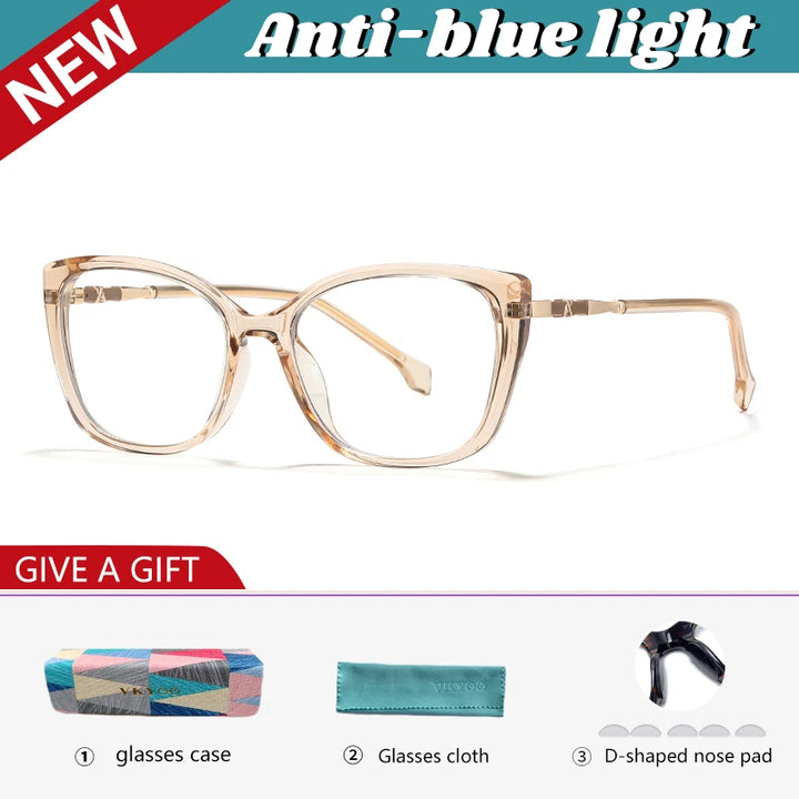 Vicky Women's Full Rim Cat Eye Tr 90 Alloy Reading Glasses 327004