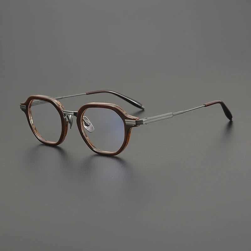 Gatenac Men's Full Rim Big Square Acetate Titanium Eyeglasses G8828