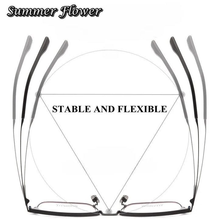 Summer Flower Men's Full Rim Square Titanium Eyeglasses 617010