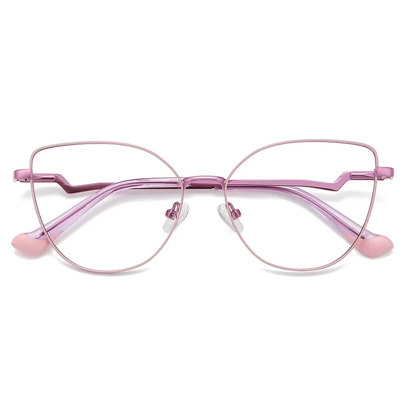 Zirosat Women's Full Rim Oval Cat Eye Alloy Eyeglasses 53043